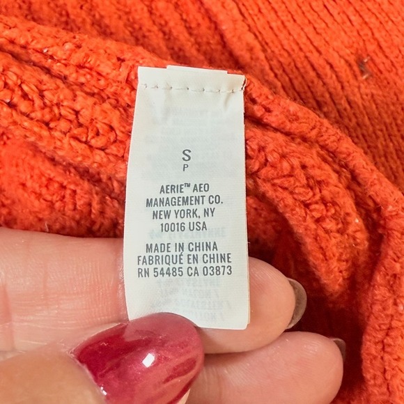 Aerie Oversized Cardigan‎ Sweater Womens Small Orange Academia Boyfriend Fall - Picture 8 of 12